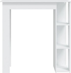 vidaXL Τραπέζι Μπαρ με Ράφια Λευκό 102 x 50 x 103,5 εκ.από Επεξ. Ξύλο