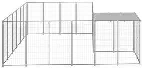 vidaXL Σπιτάκι Σκύλου Ασημί 8,47 μ² Ατσάλινο