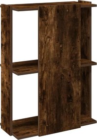 vidaXL Βιβλιοθήκη 3 Επιπέδων Καπνιστή Δρυς 60x30x80 εκ. Επεξεργ. Ξύλο