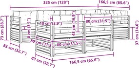 vidaXL Σειρά Καναπέ Εξωτερικού 7 pcs Άσπρο και Ανθρακί Πολυεστέρας