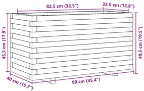 Ζαρντινιέρα Καφέ Κεριού 90x40x49,5 εκ. από Μασίφ Ξύλο Πεύκου - Καφέ