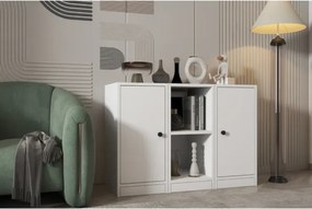 Stewehome Κονσόλα με 2 πόρτες και 2 ράφια μοντέρνου και κλασικού στιλ Λευκό 97x40x71 cm