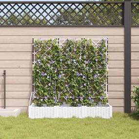 vidaXL Κηποτινάκι με Τρέλα 3 pcs Λευκό 120 x 40 x 125.5 εκ. PP