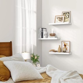 Stewehome Σετ 3 τεμαχίων λευκών επιτοίχιων ραφιών από μοριοσανίδα Λευκό 50x12x18 cm