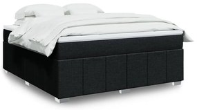 Κρεβάτι Boxspring με Στρώμα Μαύρο 180x200 εκ. Υφασμάτινο - Μαύρο