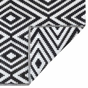 vidaXL Χαλί εξωτερικού χώρου ARAKIL Λευκό και μαύρο 190x290 cm PP