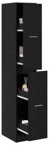 vidaXL Ντουλάπι Αποθήκης Μαύρης Δρυός 30x41x174.5 εκ. Κατασκευασμένο Ξύλο