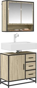 vidaXL Ντουλάπι Νιπτήρα Μπάνιου Sonoma Δρυς 65x33x60 εκ. Επεξ. Ξύλο