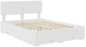 vidaXL Σκελετός Κρεβατιού Λευκό 140 x 200 cm Επεξεργασμένο ξύλο