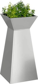 vidaXL Γλάστρα Πυλώνας 2 τμχ. Ασημί 35 x 35 x 73 εκ.