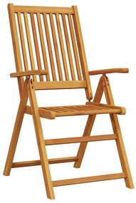 vidaXL Σέτ φαγητού για κήπο Πτυσσόμενος 7 pcs Καφέ Μασίφ ξύλο ακακίας