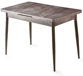 Τραπέζι Επεκτεινόμενο Ay 974NMB1141 120/150x70x75cm Marble Effect Mink Μοριοσανίδα, Μέταλλο