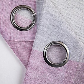Κουρτίνα γάζα δίχρωμη με 8 μεταλλικούς κρίκους Art 8442 140x270 Ροζ       Beauty Home