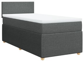 ΚΡΕΒΑΤΙ BOXSPRING ΜΕ ΣΤΡΩΜΑ ΣΚΟΥΡΟ ΓΚΡΙ 80X200 ΕΚ. ΥΦΑΣΜΑΤΙΝΟ 3289577