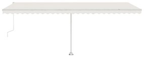 vidaXL Τέντα Αυτόματη με LED &amp; Αισθητήρα Ανέμου Κρεμ 600 x 300 εκ.