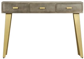 vidaXL Τραπέζι Κονσόλα Γκρι / Μπρονζέ 110x35x76 εκ. Μασίφ Ξύλο Μάνγκο
