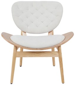 Πολυθρόνα Udalle pakoworld ξύλο σε φυσική απόχρωση με μπεζ ύφασμα 77x70x81εκ