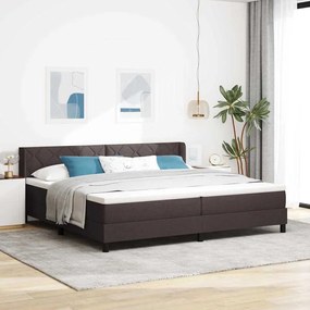 vidaXL Κρεβάτι με ελατήρια Σκούρο Καφέ 200 x 200 cm Ύφασμα και αφρός