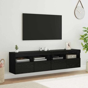 vidaXL Βάσεις τηλεόρασης 2 pcs Μαύρη Οξυά Επεξεργασμένο Ξύλο