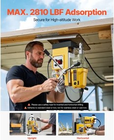 Magnetic Drill 1400W 2810 lbf Mag Drill Press 1.6 in Boring Diameter 11 Bits