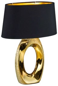 Φωτιστικό Επιτραπέζιο Taba R50521079 1xE27 60W 24x38x52cm Gold-Black RL Lighting Ceramic,Fabric