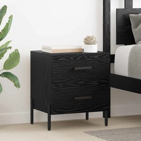 vidaXL Κομοδίνο 2 pcs Μαύρη δρυς 40 x 35 x 47.5 εκ Επεξεργασμένο ξύλο
