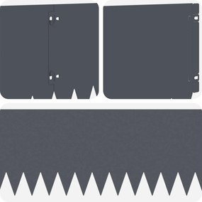 vidaXL Περίγραμμα γκαζόν 10 τμχ. 103 x 25 εκ Steel Ανθρακί
