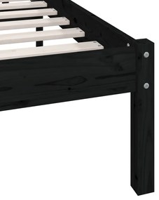 vidaXL Πλαίσιο Κρεβατιού Μαύρο 150 x 200εκ Μασίφ Ξύλο Πεύκου King Size