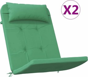 vidaXL Μαξιλάρια για καρέκλες 2 pcs Ύφασμα Όξφορντ Πράσινο