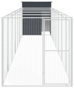 Σπιτάκι Σκύλου με Αυλή Ανθρακί 165x863x181 εκ. Γαλβαν. Χάλυβας - Ανθρακί