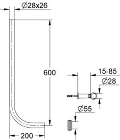 Σωλήνωση εξωτερικού φλουσόμετρου Grohe