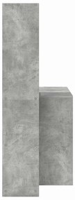 vidaXL Γραφείο με ράφι Γκρι σκυροδέματος 138.5 x 55 x 143 εκ