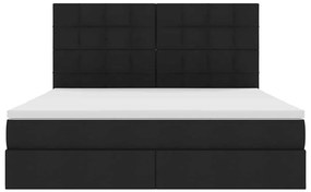 vidaXL Κρεβάτι με αποθηκευτικό χώρο και LED Μαύρο 180 x 200 cm