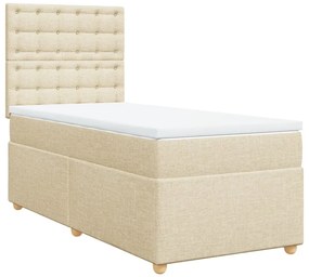 Κρεβάτι Boxspring με Στρώμα Κρεμ 80 x 200 εκ. Υφασμάτινο - Κρεμ