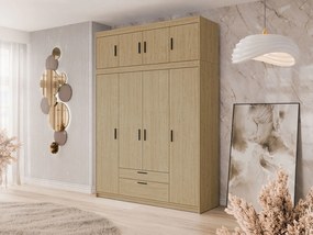 Ντουλάπα τετράφυλλη Elena 4D Plus-Φυσικό