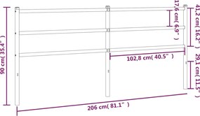 vidaXL Ανταλλακτικό κεφαλάρι Λευκό 200 εκ. Μεταλλικό