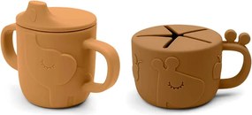 Σετ εκπαιδευτικό/snack ποτηράκι Done By Deer Deer friends Blue 2τμχ