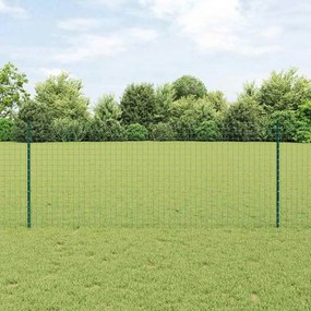 vidaXL Ασημένιοι Πόλοι Φράχτη 44 pcs Πράσινο 100 x 1 μ