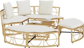 vidaXL Εξωτερική Lounge κρεβάτι χωρίς θόλο Poly Rattan