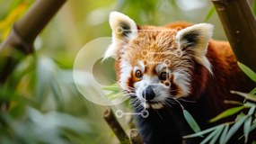 Σετ των 2 Intra Συλλεκτικό Ξύλινο Παζλ Plywood 4mm - Περίεργο κόκκινο Panda στο δάσος Σε Ξύλινο Κουτί - Διαστάσεις: 10x10 cm – 25 κομμάτια