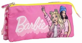 Τριπλή Κασετίνα Barbie Φούξια 2,2 x 1,1 x 22,5 cm