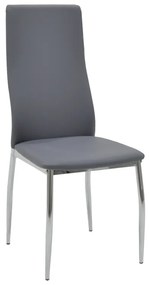 Καρέκλα Jella γκρι-πόδι χρωμίου Υλικό: METAL. PU 029-000009