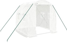 vidaXL Θερμοκήπιο με Ατσάλινο Πλαίσιο Λευκό 4 μ² 2 x 2 x 2 μ.