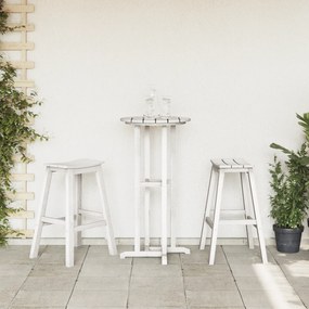 vidaXL Σκαμπό Μπαρ 2 τμχ Λευκά HDPE