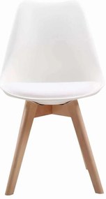 Καρέκλα MARTIN PP Λευκό (Ξύλινο πόδι) 49x57x82cm (Σετ 4 ΤΕΜ)