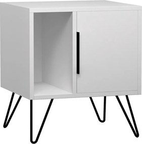 Κομοδίνο Glynn Megapap χρώμα λευκό 50,2x44,6x60εκ.