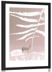 Αφίσα με παρπαστού Παραμυθένια ζωή στο δάσος - 60x90 black