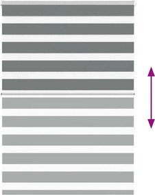 vidaXL Ζέβρα τυφλή Σκούρο Γκρι Πλάτος υφάσματος 110,9 εκ. Πολυεστέρας