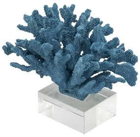Artekko Διακοσμητικό μπλε κοράλι σε γυάλινη βάση  (24.1x21.6x20)cm