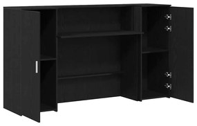vidaXL Γραφείο υποδοχής Μαύρο Δρυς 180x50x103,5 εκ. Επεξεργασμένο Ξύλο